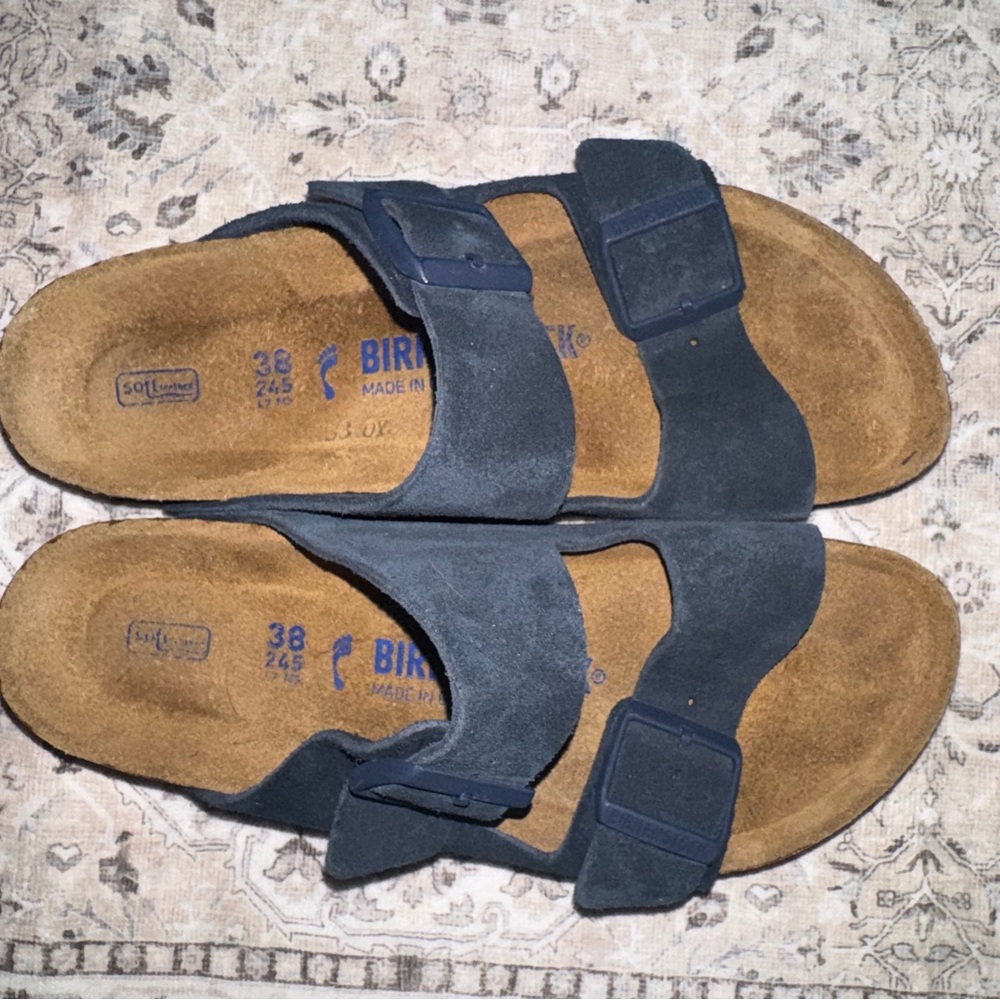 Birkenstock Navy Suede Sandals